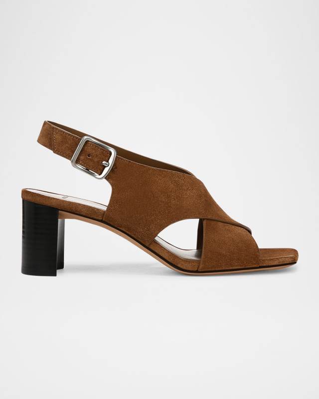 Omega Suede Crisscross Slingback Sandals